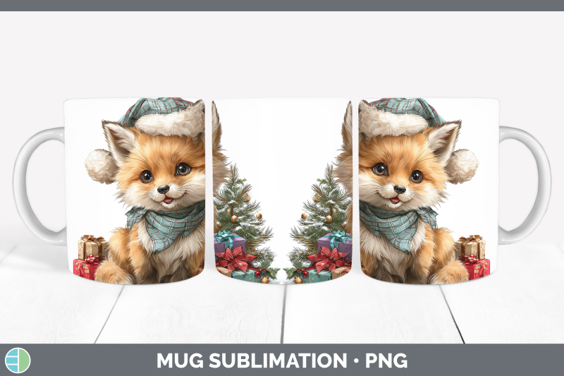 fox-mug-wrap-christmas-santa-hat-sublimation-coffee-cup-desi