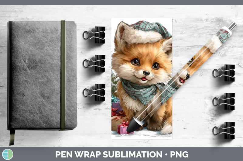 fox-pen-wrap-christmas-santa-hat-sublimation-pen-designs