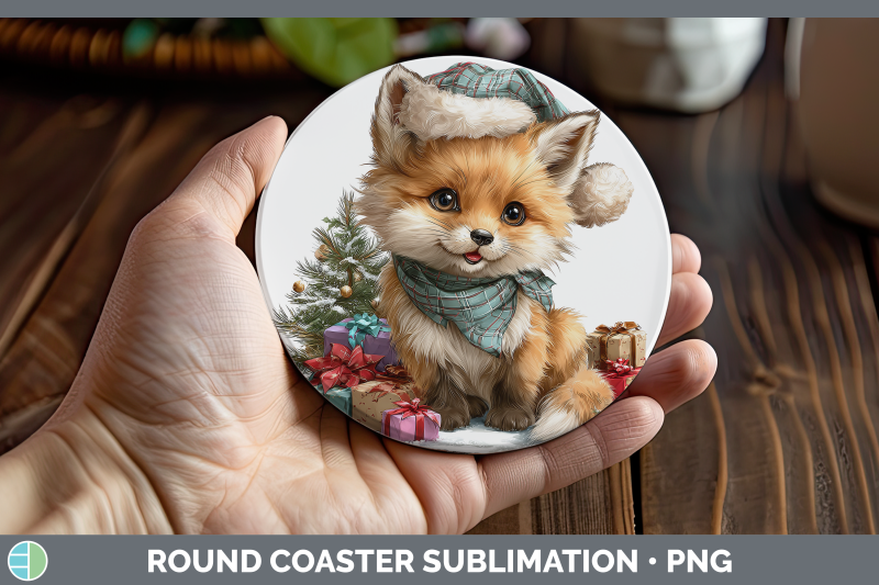 fox-round-coaster-christmas-santa-hat-sublimation-coaster-de