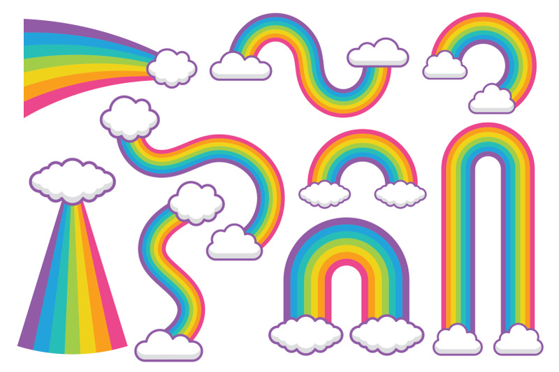 rainbows-and-clouds-clip-art-set
