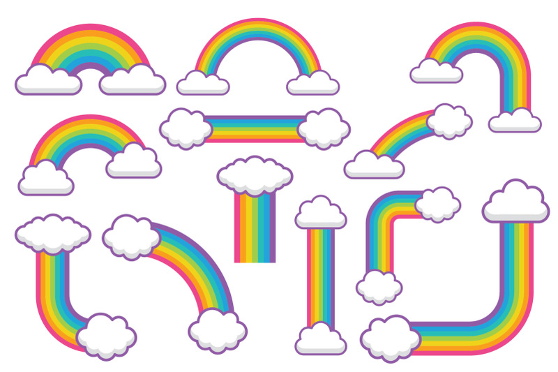 rainbows-and-clouds-clip-art-set