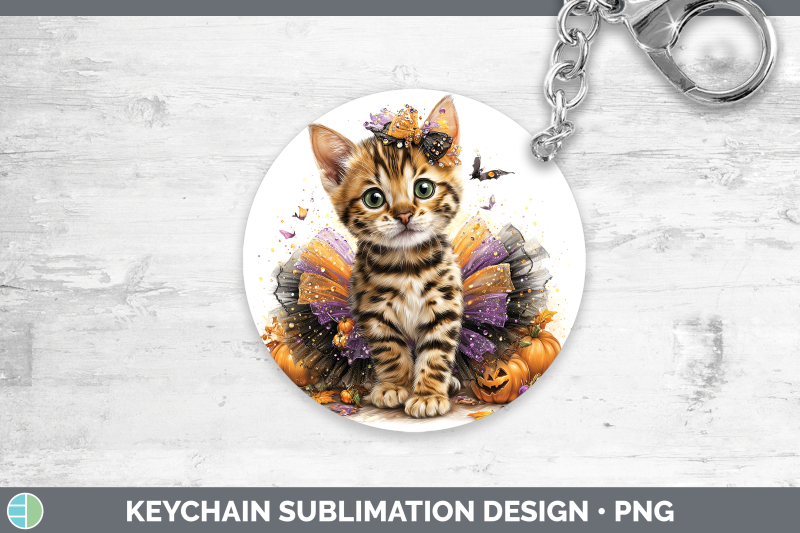 bengal-cat-keychain-cats-halloween-sublimation-keyring-desig