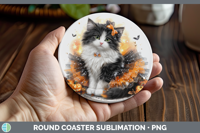 norwegian-forest-cat-round-coaster-cats-halloween-sublimatio