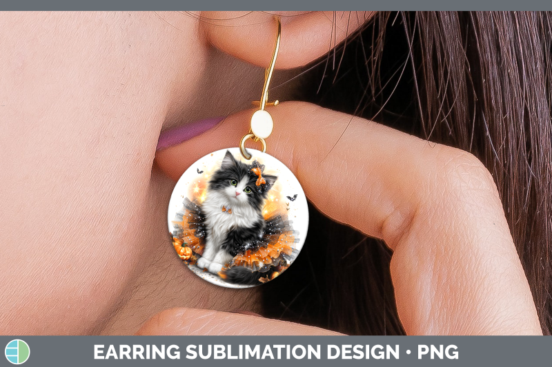 norwegian-forest-cat-round-earrings-cats-halloween-sublimati