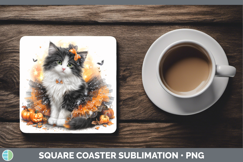 norwegian-forest-cat-square-coaster-cats-halloween-sublimati