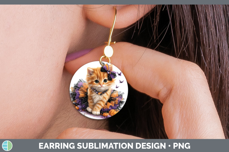 orange-cat-round-earrings-cats-halloween-sublimation-earring