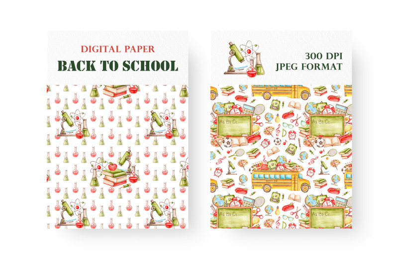back-to-school-watercolor-seamless-patterns-digital-paper-school