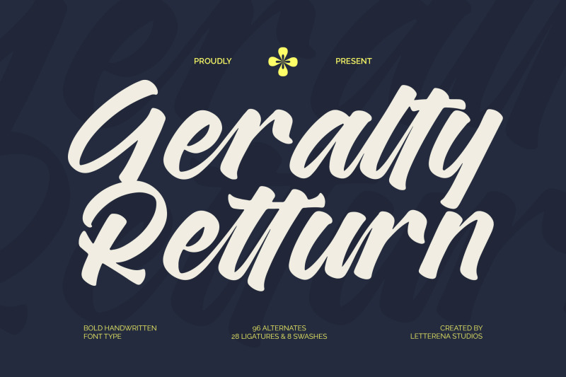 geralty-retturn-bold-handwritten-font-type
