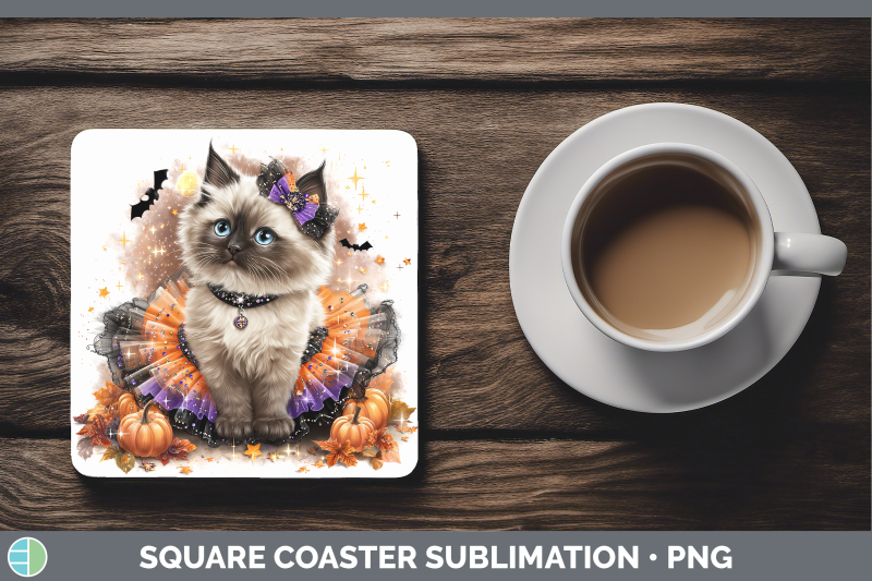 ragdoll-cat-square-coaster-cats-halloween-sublimation-drink