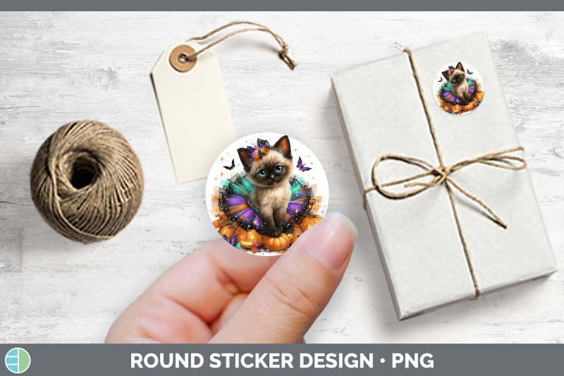 cats-halloween-siamese-cat-stickers-round-labels-designs