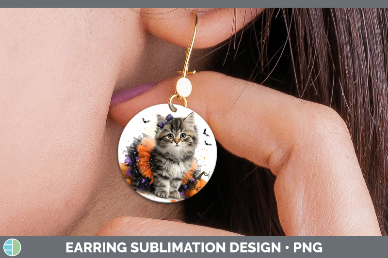 siberian-cat-round-earrings-cats-halloween-sublimation-earri