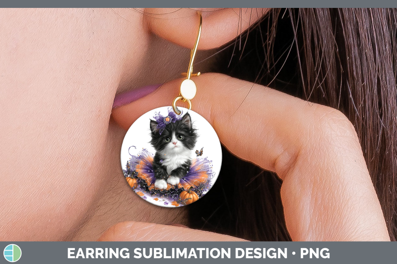 tuxedo-cat-round-earrings-cats-halloween-sublimation-earring