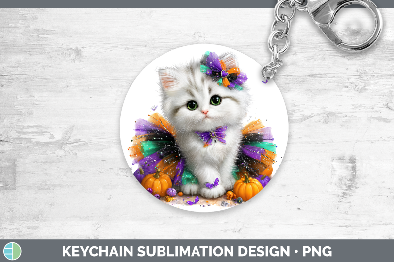 white-cat-keychain-cats-halloween-sublimation-keyring-design