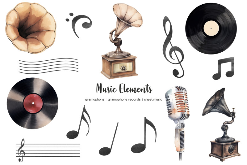watercolor-musical-instruments-clipart-orchestra-instruments-clip-art