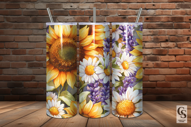 summer-watercolor-sunflowers-amp-lavender-floral-patterns