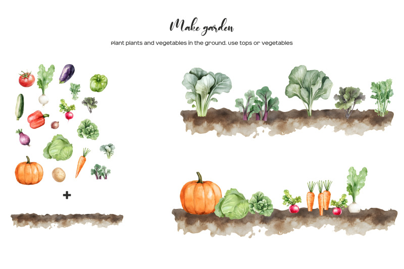 watercolor-farming-life-clipart-village-life-elements-gardening-item