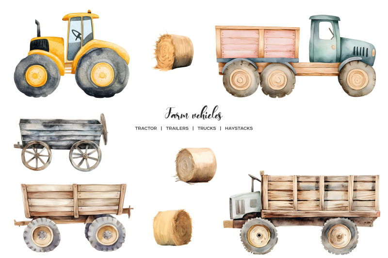 watercolor-farming-life-clipart-village-life-elements-gardening-item