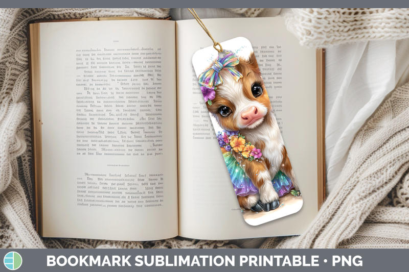 cow-bookmark-farm-rainbow-summer-sublimation-printable-desig