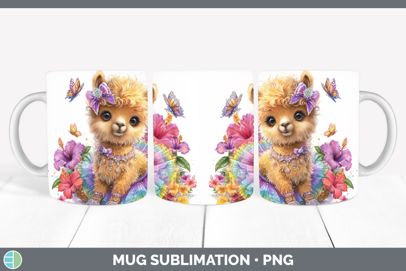 llama-mug-wrap-farm-rainbow-summer-sublimation-coffee-cup-de
