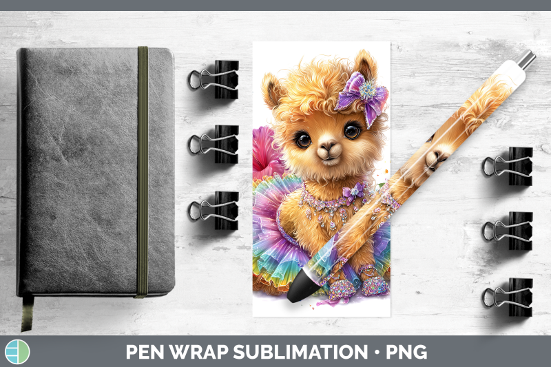 llama-pen-wrap-farm-rainbow-summer-sublimation-pen-designs