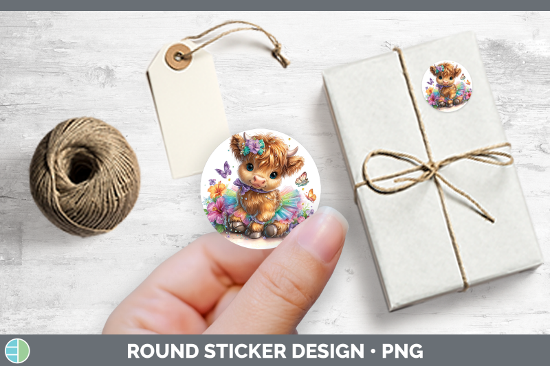 farm-rainbow-summer-highland-cow-stickers-round-labels-des