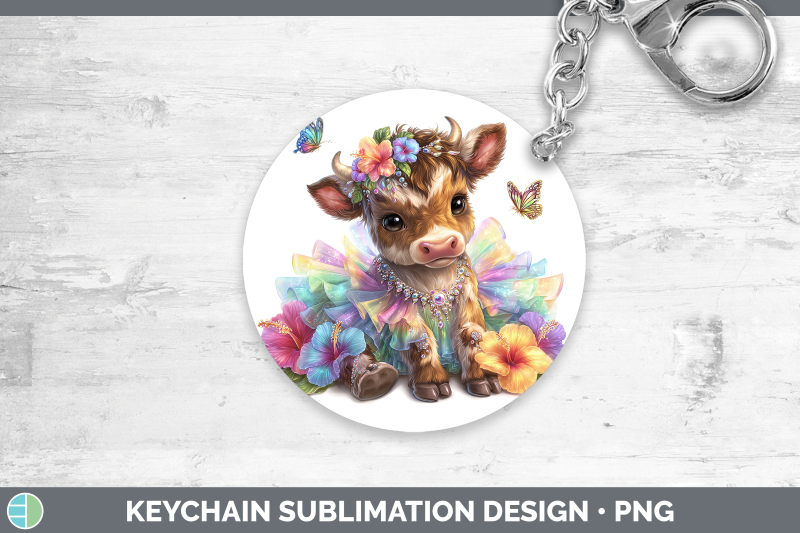 bull-keychain-farm-rainbow-summer-sublimation-keyring-design