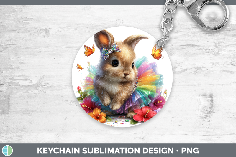 bunny-keychain-farm-rainbow-summer-sublimation-keyring-desig