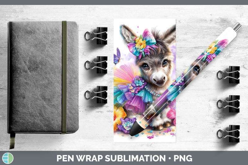 donkey-pen-wrap-farm-rainbow-summer-sublimation-pen-designs