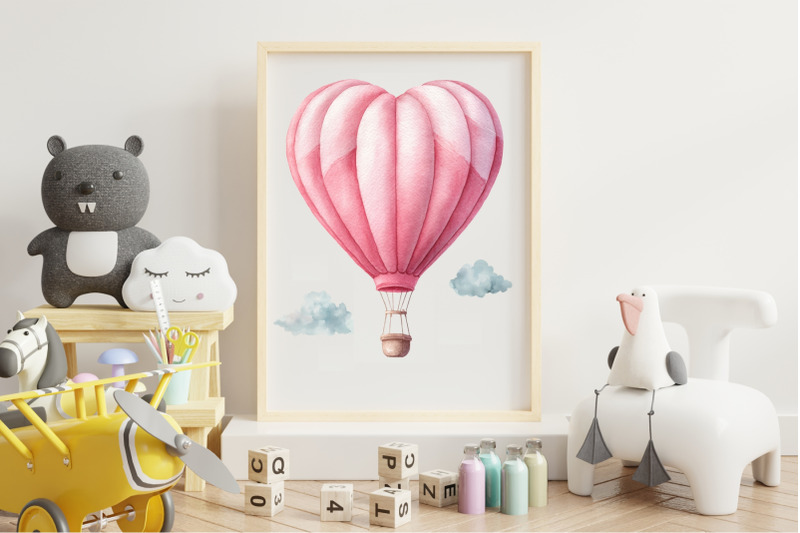 watercolor-heart-shape-air-balloon-clipart-pink-hot-air-balloon-heart