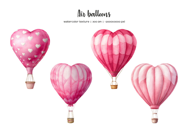 watercolor-heart-shape-air-balloon-clipart-pink-hot-air-balloon-heart