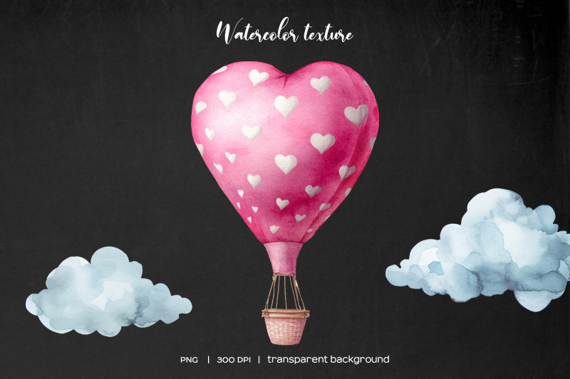 watercolor-heart-shape-air-balloon-clipart-pink-hot-air-balloon-heart