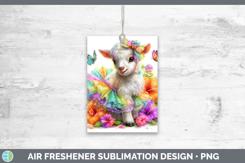 goat-air-freshener-farm-rainbow-summer-sublimation-car-scent