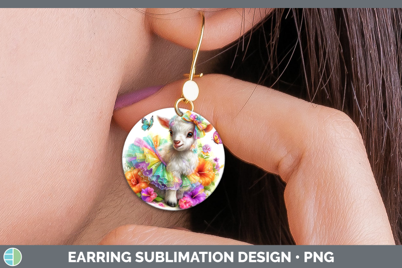 goat-round-earrings-farm-rainbow-summer-sublimation-earrings