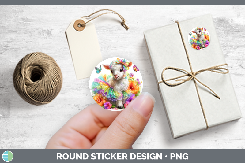 farm-rainbow-summer-goat-stickers-round-labels-designs