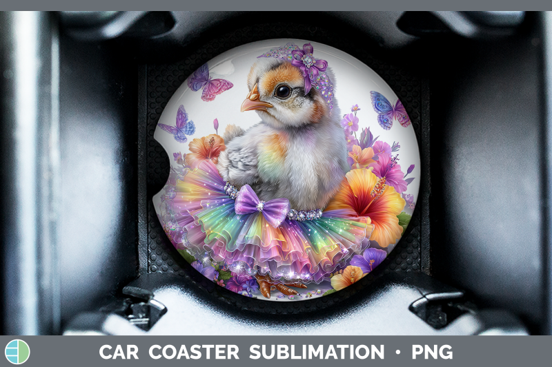 guinea-hen-car-coaster-farm-rainbow-summer-sublimation-drink
