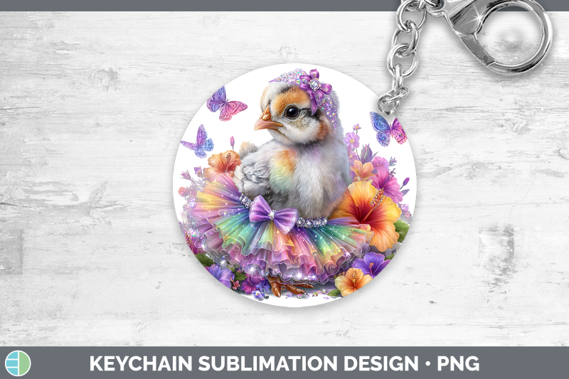 guinea-hen-keychain-farm-rainbow-summer-sublimation-keyring