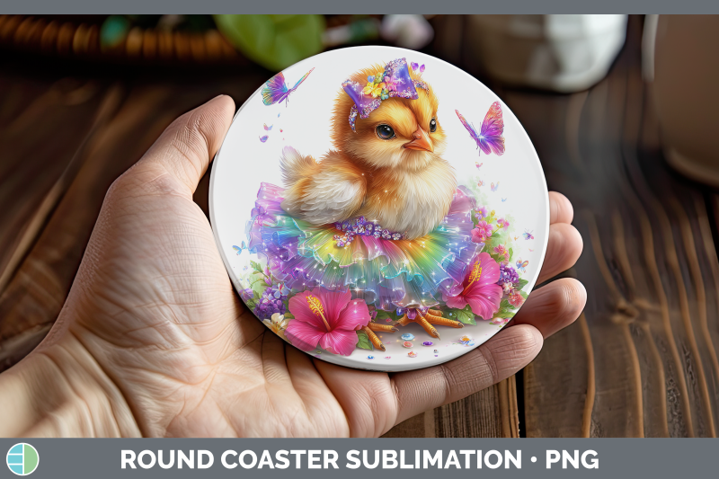 chicken-round-coaster-farm-rainbow-summer-sublimation-coaste