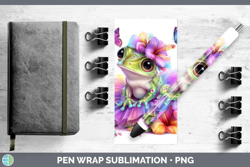bullfrog-pen-wrap-farm-rainbow-summer-sublimation-pen-design