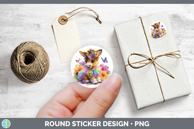 farm-rainbow-summer-mule-stickers-round-labels-designs