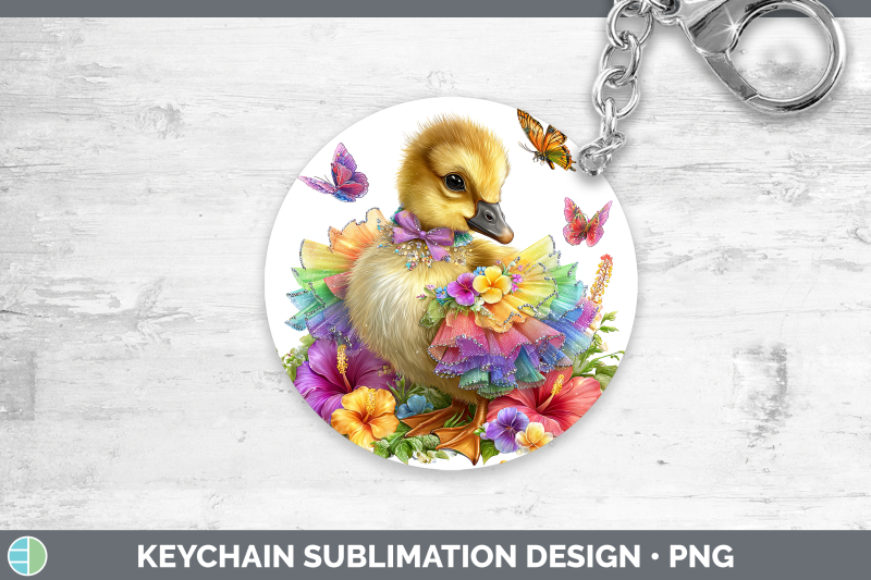 goose-keychain-farm-rainbow-summer-sublimation-keyring-desig