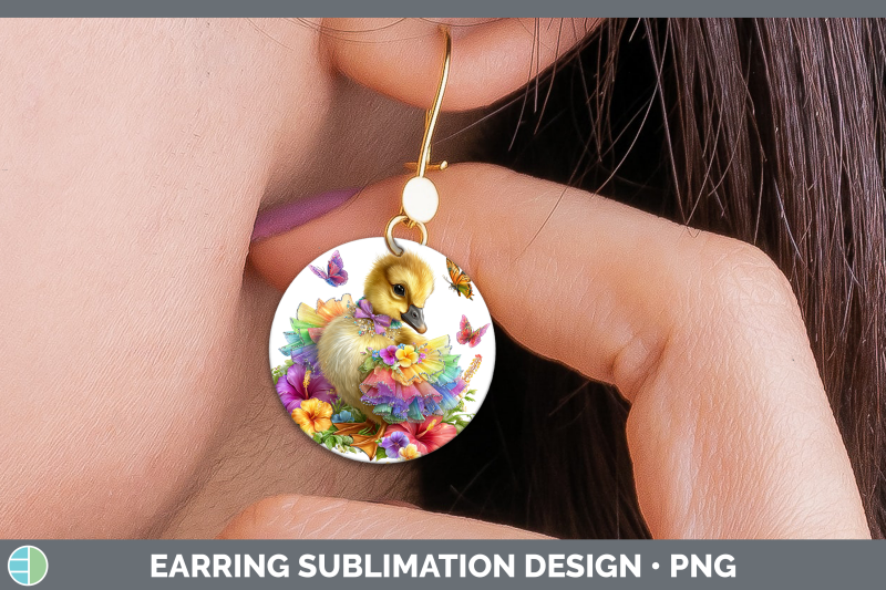 goose-round-earrings-farm-rainbow-summer-sublimation-earring