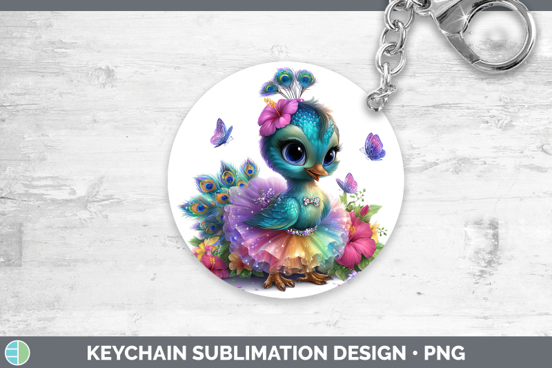 peacock-keychain-farm-rainbow-summer-sublimation-keyring-des
