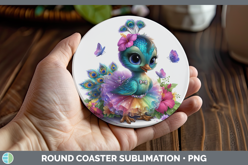 peacock-round-coaster-farm-rainbow-summer-sublimation-coaste