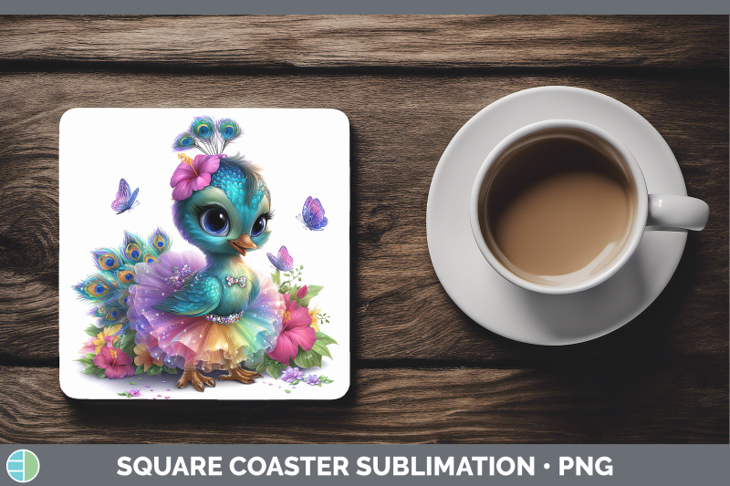 peacock-square-coaster-farm-rainbow-summer-sublimation-drink