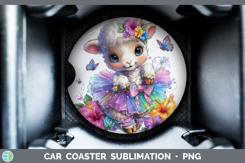 sheep-car-coaster-farm-rainbow-summer-sublimation-drink-mat