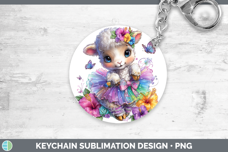 sheep-keychain-farm-rainbow-summer-sublimation-keyring-desig