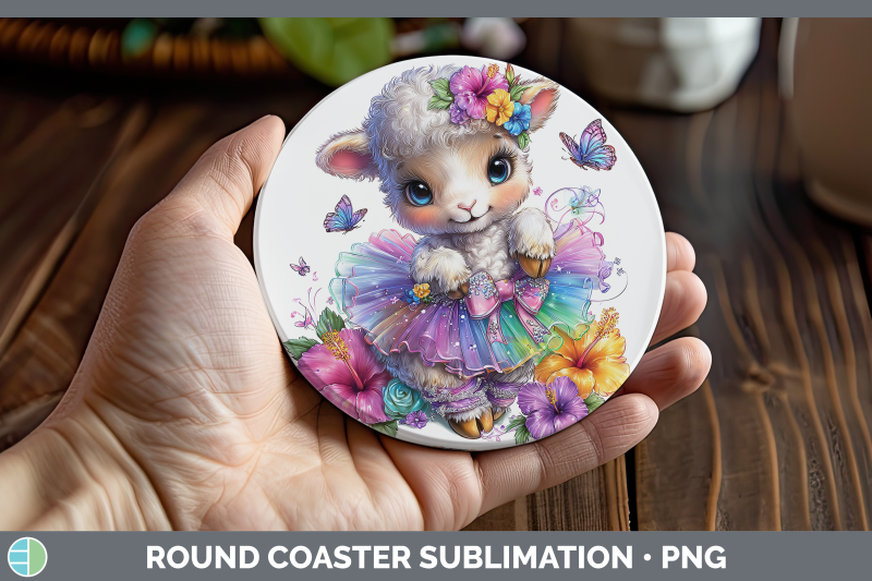 sheep-round-coaster-farm-rainbow-summer-sublimation-coaster