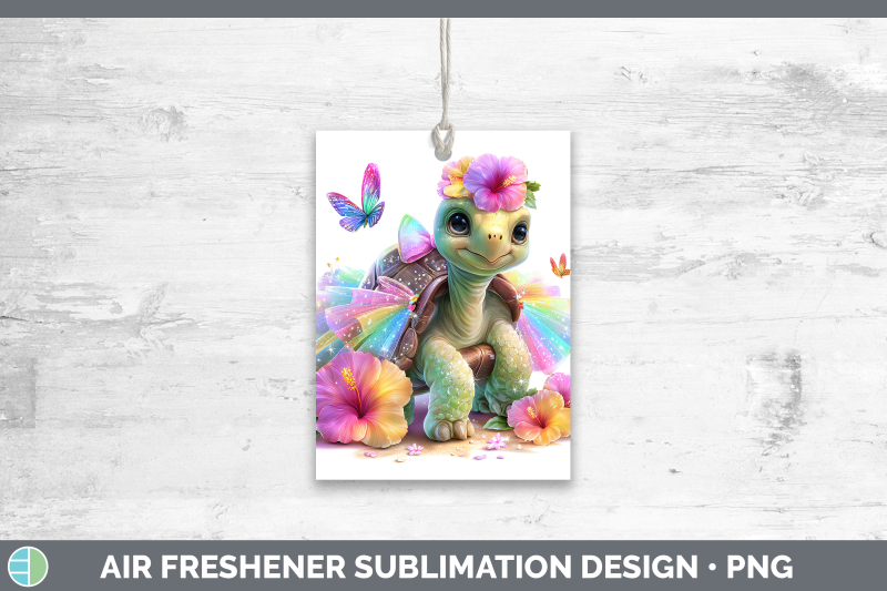 tortoise-air-freshener-farm-rainbow-summer-sublimation-car-s