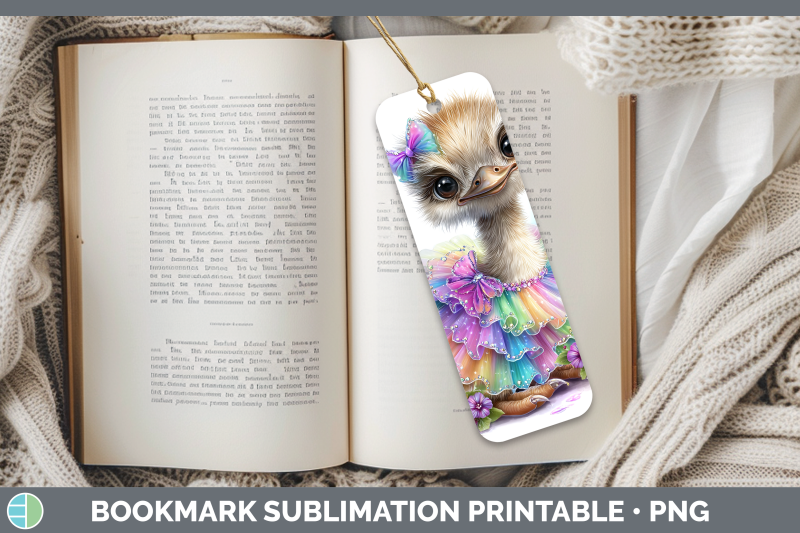 ostrich-bookmark-farm-rainbow-summer-sublimation-printable-d