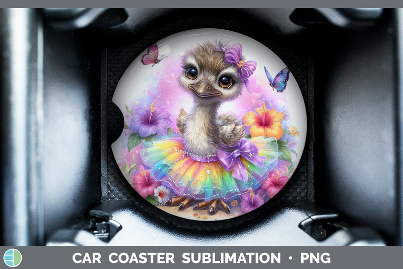 emu-car-coaster-farm-rainbow-summer-sublimation-drink-mat-de